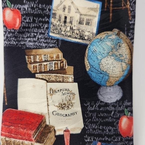 TIE Tales Teacher Geography Map Print 100% Silk Tie - Picture 4 of 8